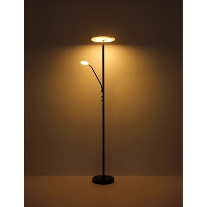 Globo - Dimējama LED stāvlampa LED/28W/230V + LED/5W 3000K melna