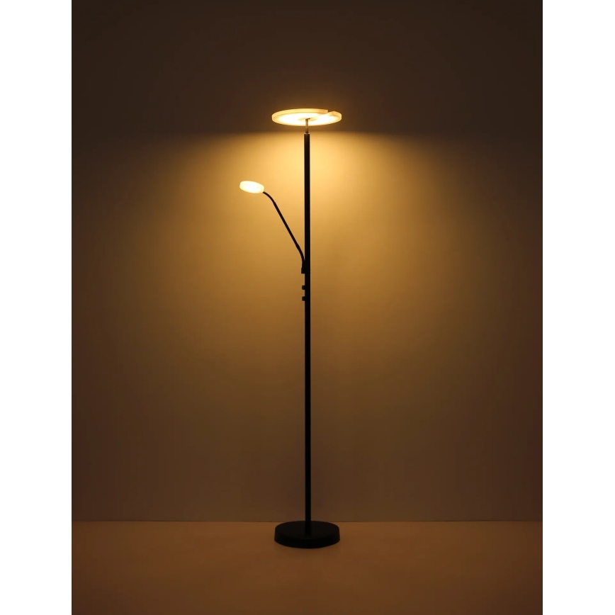 Globo - Dimējama LED stāvlampa LED/28W/230V + LED/5W 3000K melna
