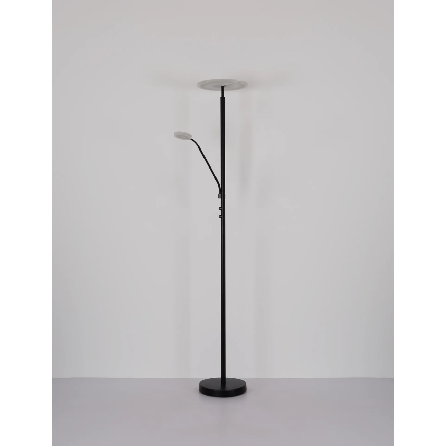 Globo - Dimējama LED stāvlampa LED/28W/230V + LED/5W 3000K melna
