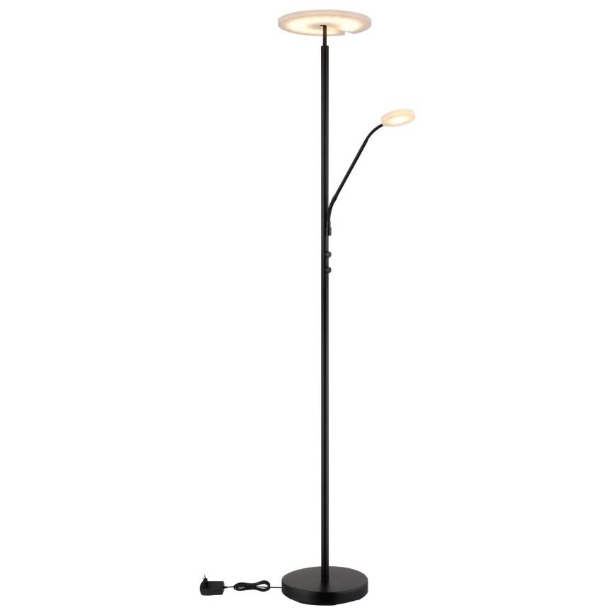 Globo - Dimējama LED stāvlampa LED/28W/230V + LED/5W 3000K melna