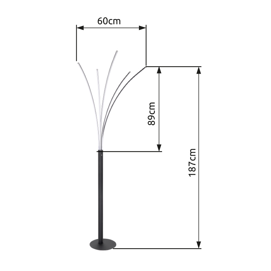 Globo - LED Aptumšojama skārienvadāma grīdas stāvlampa LED/36W/230V spīdīgi hromēts