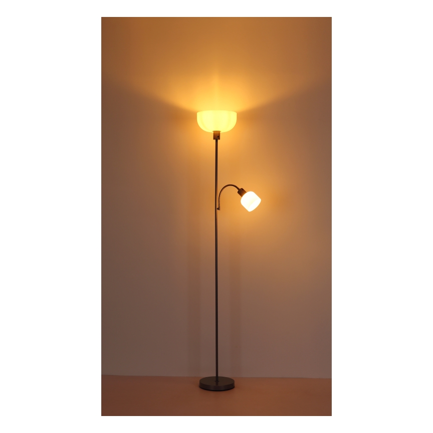 Globo - Grīdas stāvlampa 1xE27/40W/230V + 1xE14/25W