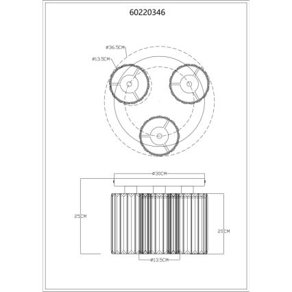 Globo - Griestu lampa 3xE27/60W/230V d. 35 cm