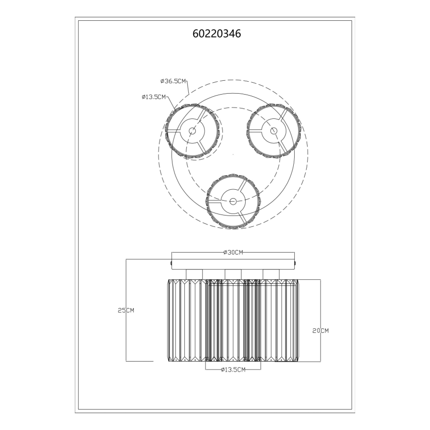 Globo - Griestu lampa 3xE27/60W/230V d. 35 cm