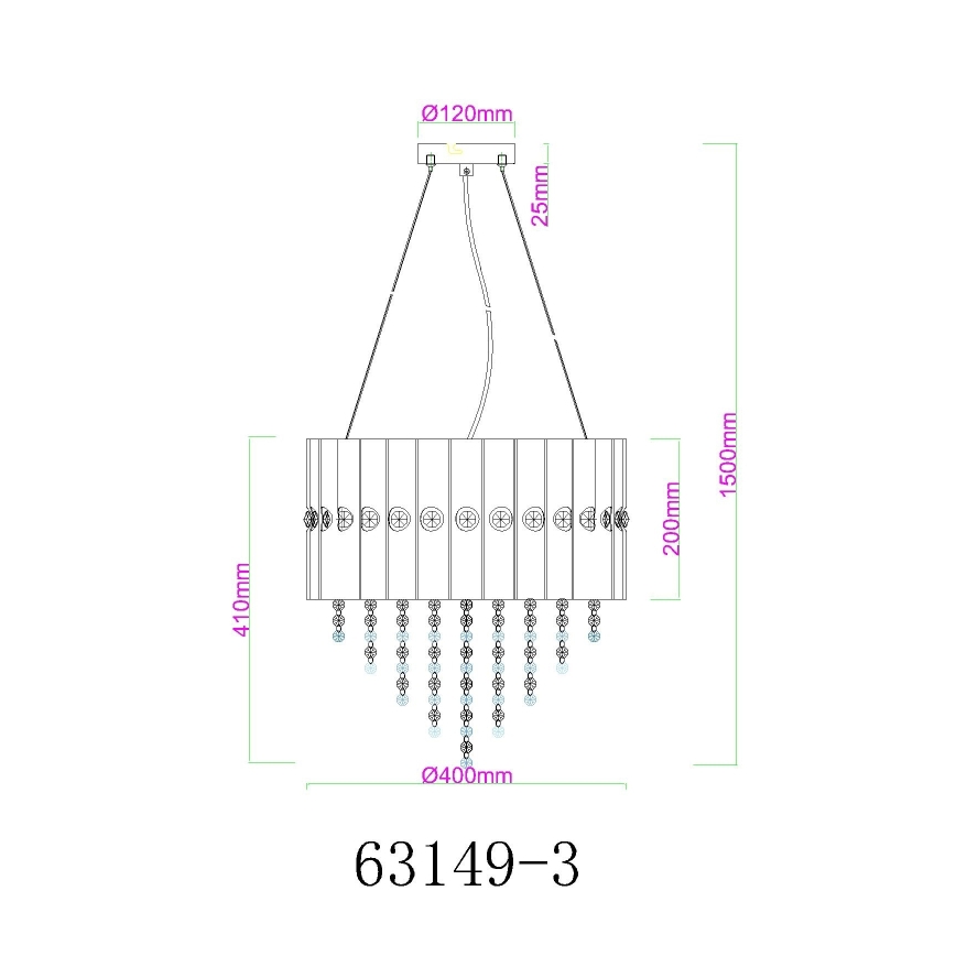 Globo - Lustra ar auklu 3xE27/40W/230V d. 40 cm