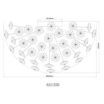 Globo - LED Griestu lampa 4xG9/3,5W/230V d. 45 cm zelta
