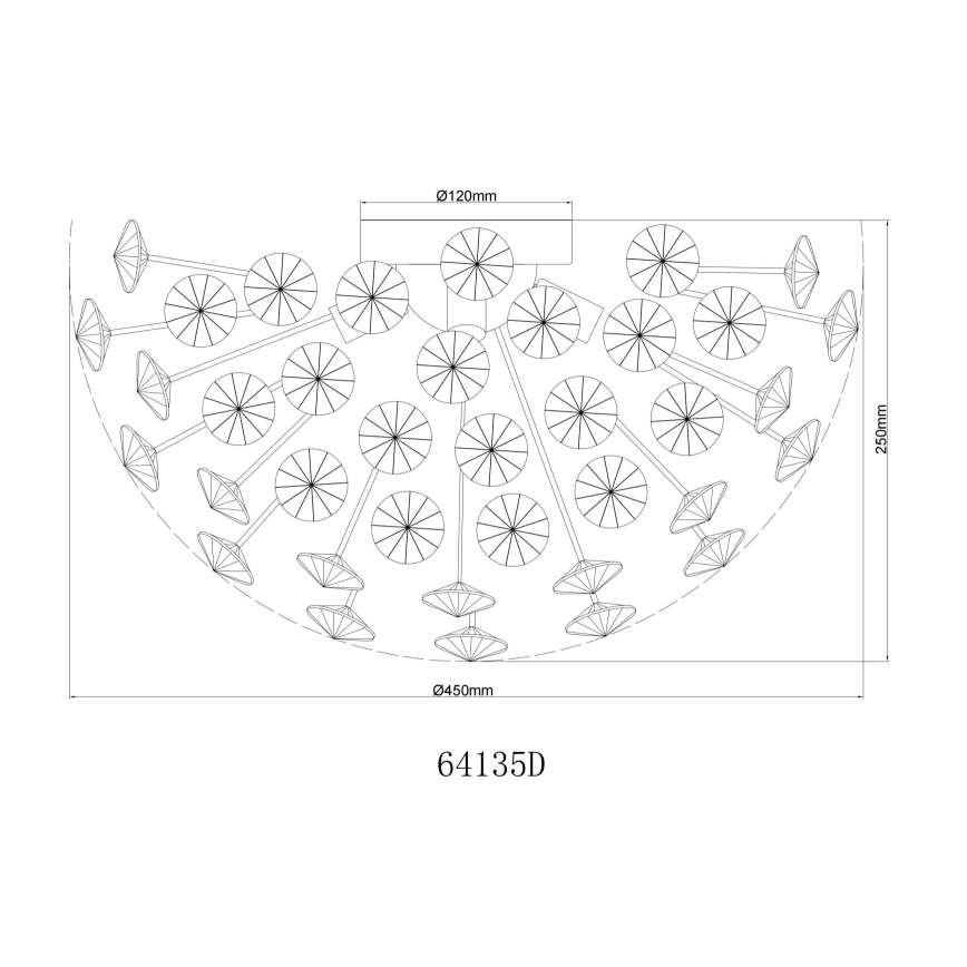 Globo - LED Griestu lampa 4xG9/3,5W/230V d. 45 cm zelta