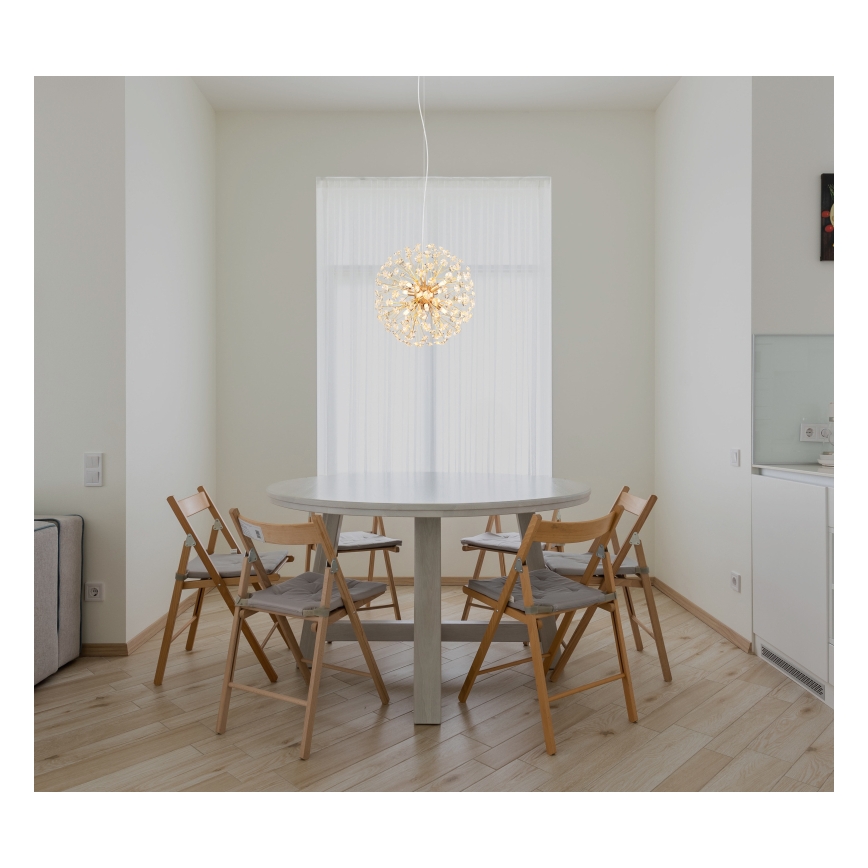 Globo - LED lustra uz troses 8xG9/3,5W/230V Ø 40 cm zelta
