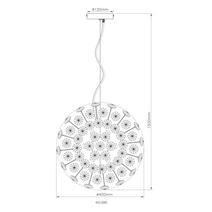 Globo - LED lustra uz troses 8xG9/3,5W/230V Ø 40 cm zelta
