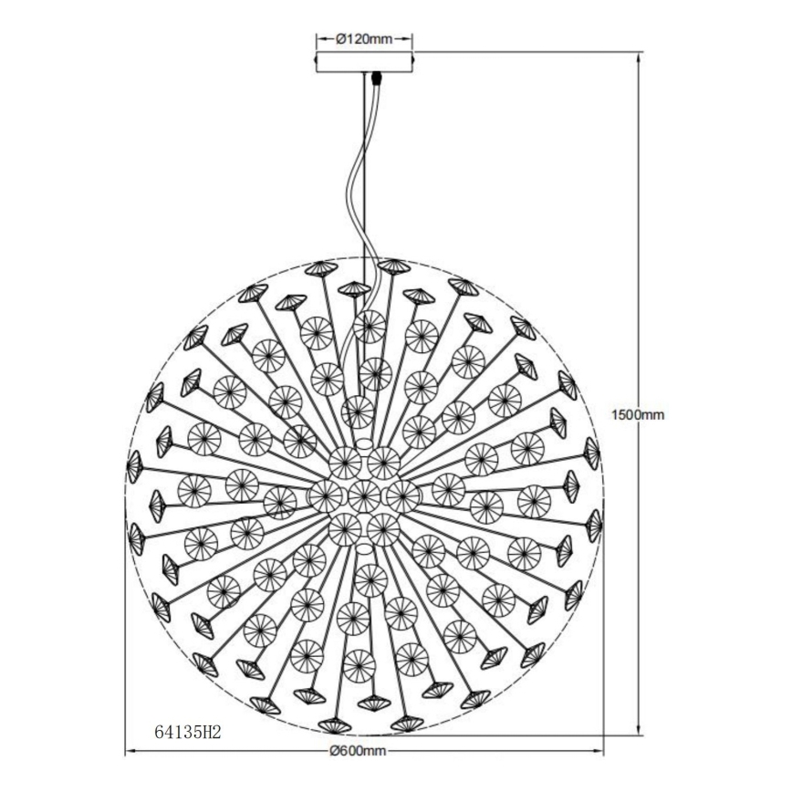 Globo - LED lustra uz troses 9xG9/3,5W/230V Ø 60 cm zeltaina