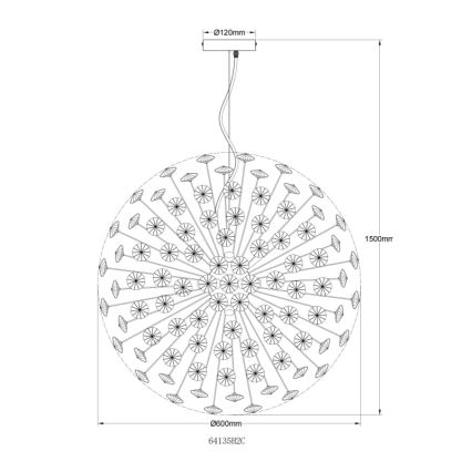 Globo - LED lustra uz troses 9xG9/3,5W/230V Ø 60 cm spīdīgs hroms