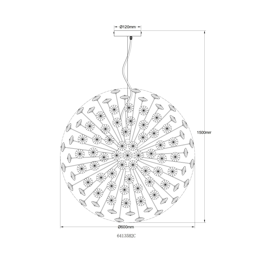 Globo - LED lustra uz troses 9xG9/3,5W/230V Ø 60 cm spīdīgs hroms