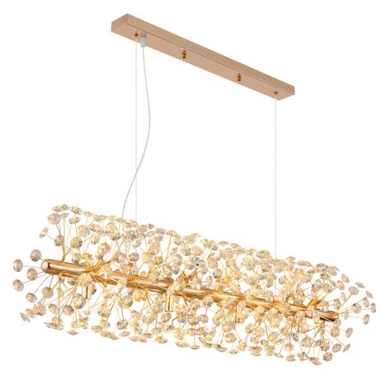 Globo - LED Lustra uz troses 12xG9/3,5W/230V zelta