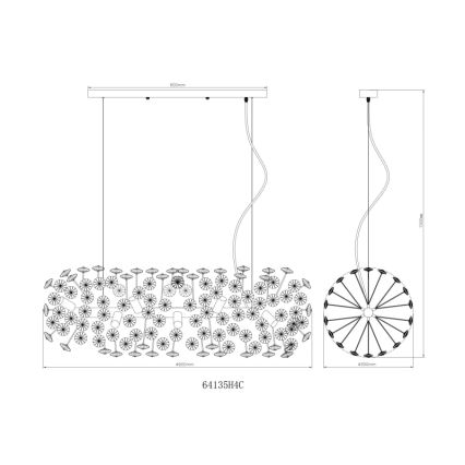 Globo - LED lustra uz troses 12xG9/3,5W/230V spīdīgs hroms
