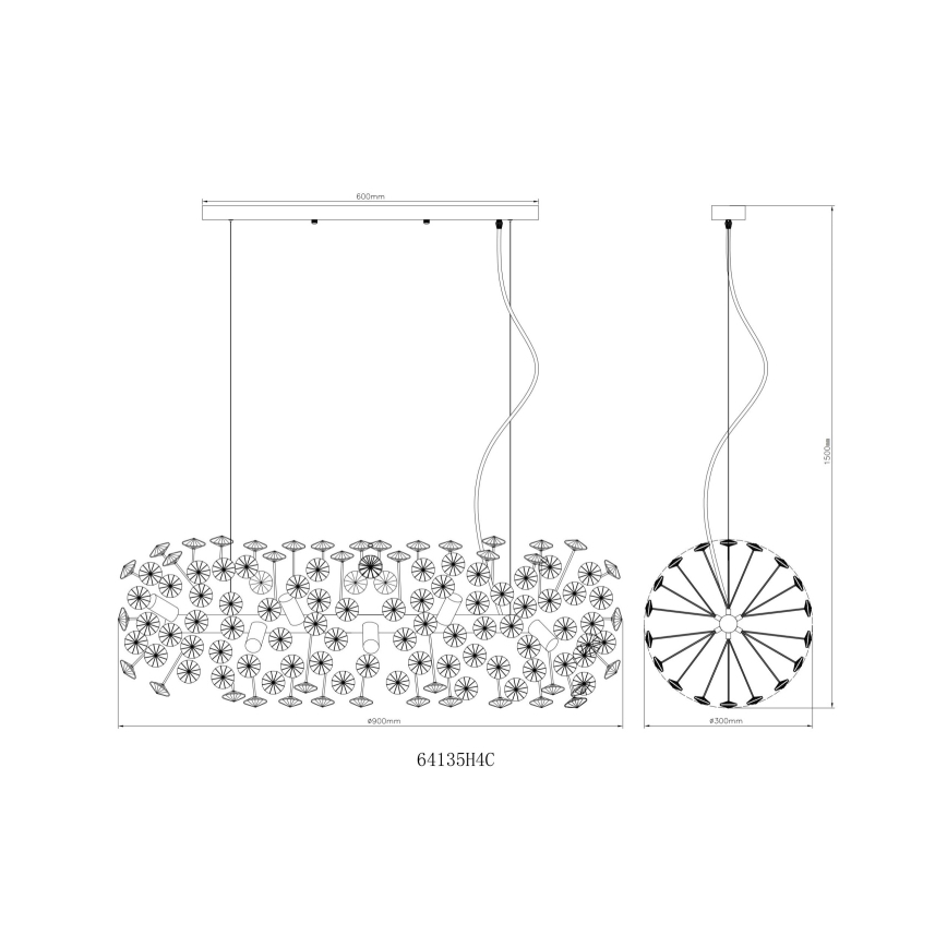 Globo - LED lustra uz troses 12xG9/3,5W/230V spīdīgs hroms