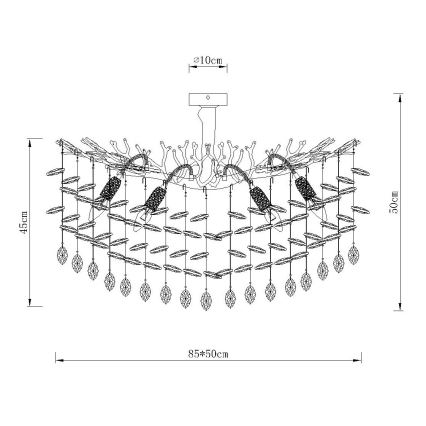 Globo - lustra ar stieni 7xE14/40W/230V sudraba