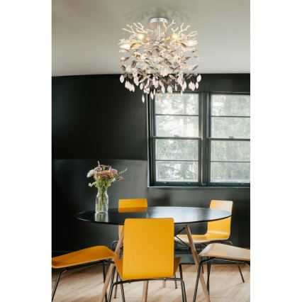 Globo - griestu lustra ar stieni 6xE14/40W/230V sudraba krāsā