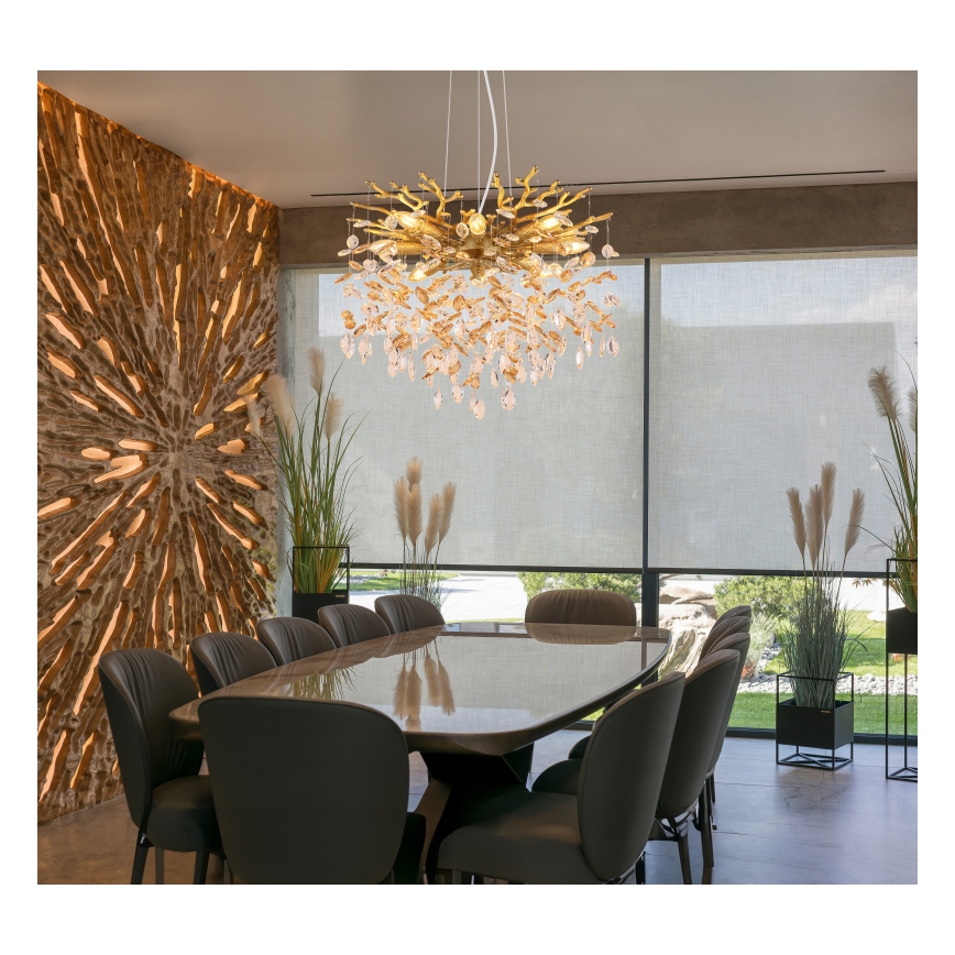 Globo - Lustra uz kabeļa 8xE14/40W/230V zeltaina