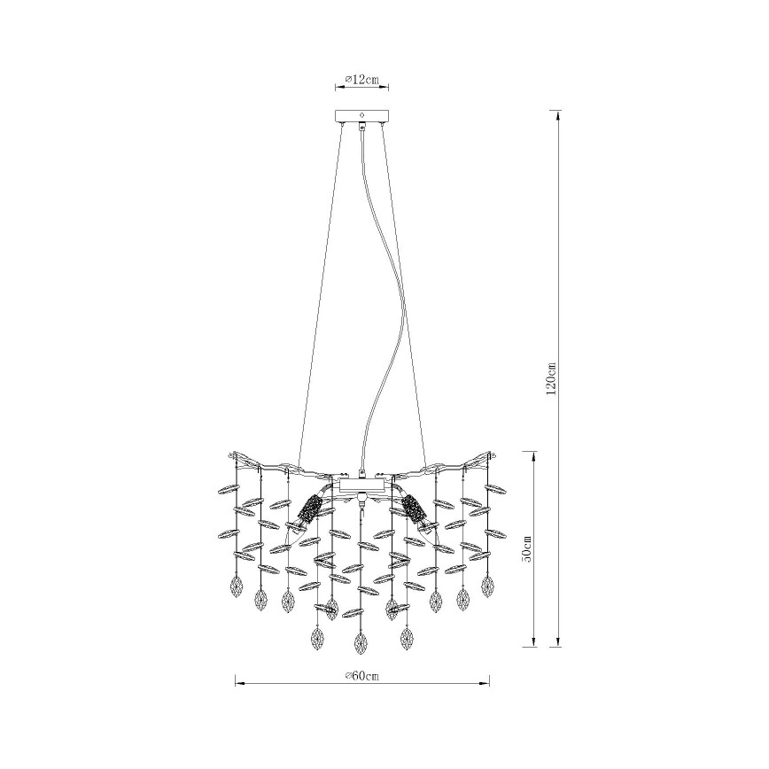 Globo - Lustra uz kabeļa 8xE14/40W/230V zeltaina