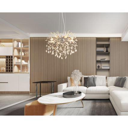 Globo - Pakaramā lustra uz troses 8xE14/40W/230V sudraba