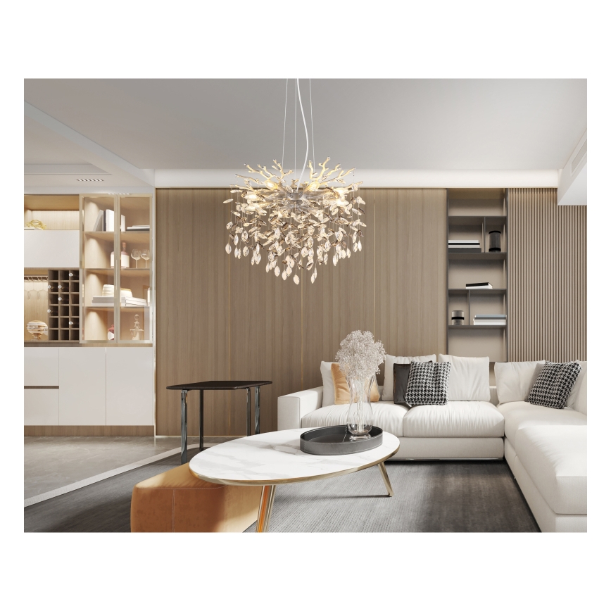 Globo - Pakaramā lustra uz troses 8xE14/40W/230V sudraba