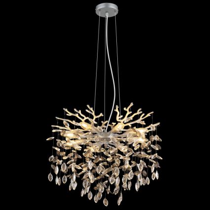 Globo - Pakaramā lustra uz troses 8xE14/40W/230V sudraba