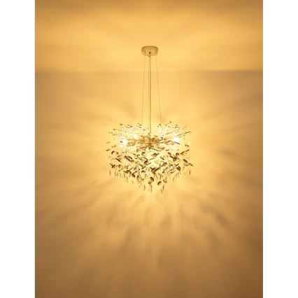 Globo - Pakaramā lustra uz troses 8xE14/40W/230V sudraba