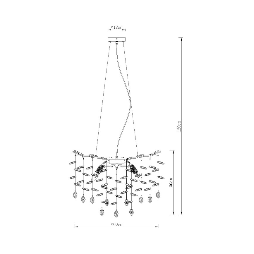 Globo - Pakaramā lustra uz troses 8xE14/40W/230V sudraba