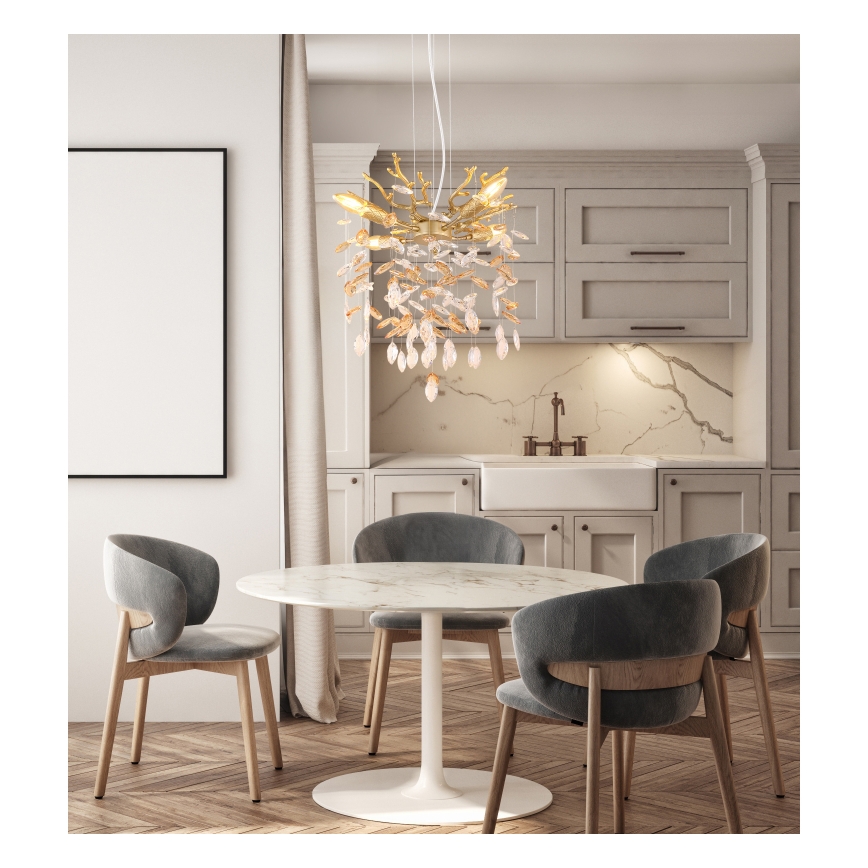 Globo - Lustra uz troses 4xE14/40W/230V zelta krāsas