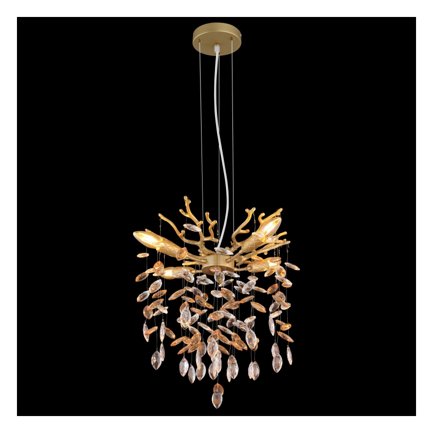 Globo - Lustra uz troses 4xE14/40W/230V zelta krāsas