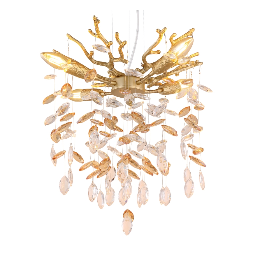 Globo - Lustra uz troses 4xE14/40W/230V zelta krāsas