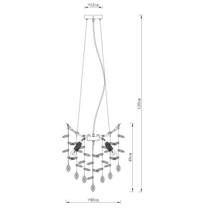 Globo - Lustra uz troses 4xE14/40W/230V zelta krāsas