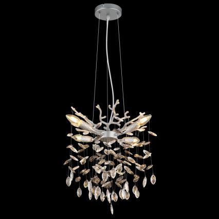 Globo - Pakaramā lustra ar vadu 4xE14/40W/230V, sudraba