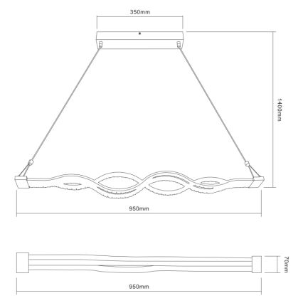 Globo - LED lustra ar regulējamu spilgtumu uz troses LED/30W/230V + ar tālvadības pulti