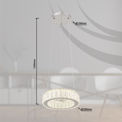Globo - LED regulējams lustra ar vadu LED/30W/230V 2700-6000K diam. 30 cm + tālvadības pults