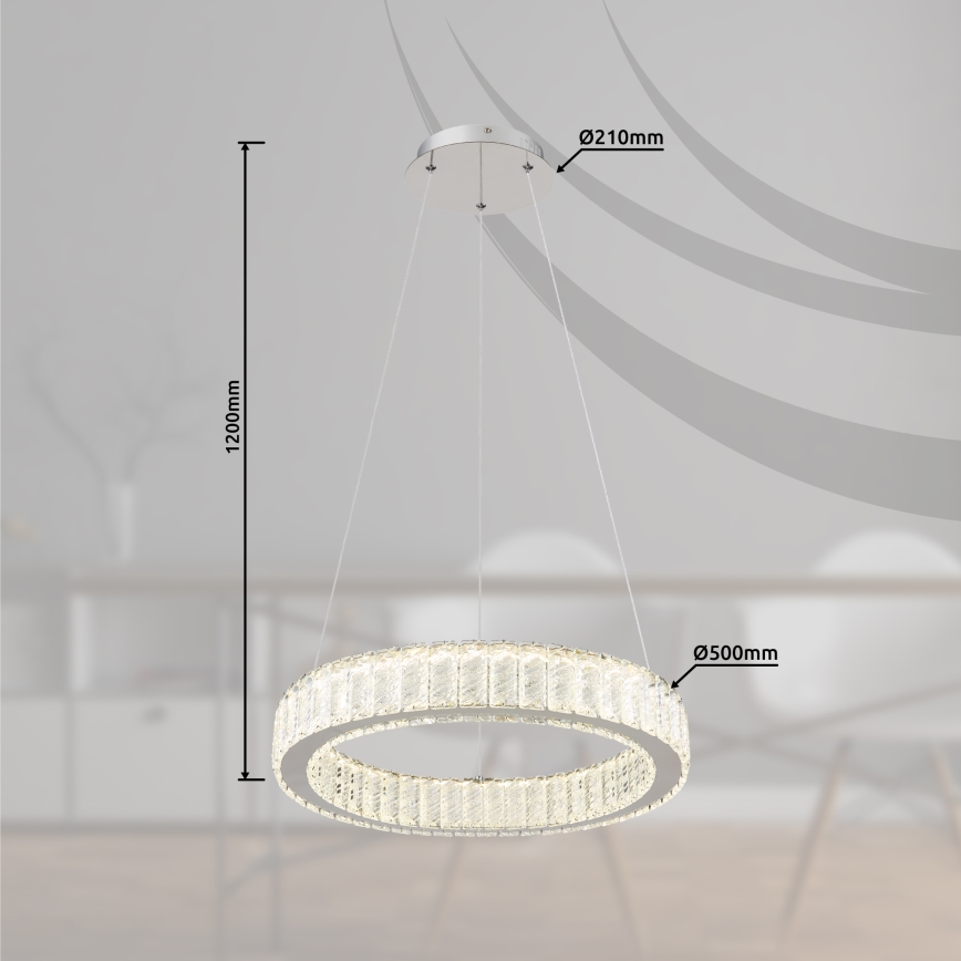 Globo - LED regulējams lustra ar kabeli LED/50W/230V 2700-6000K diametrs 50 cm + tālvadības pults