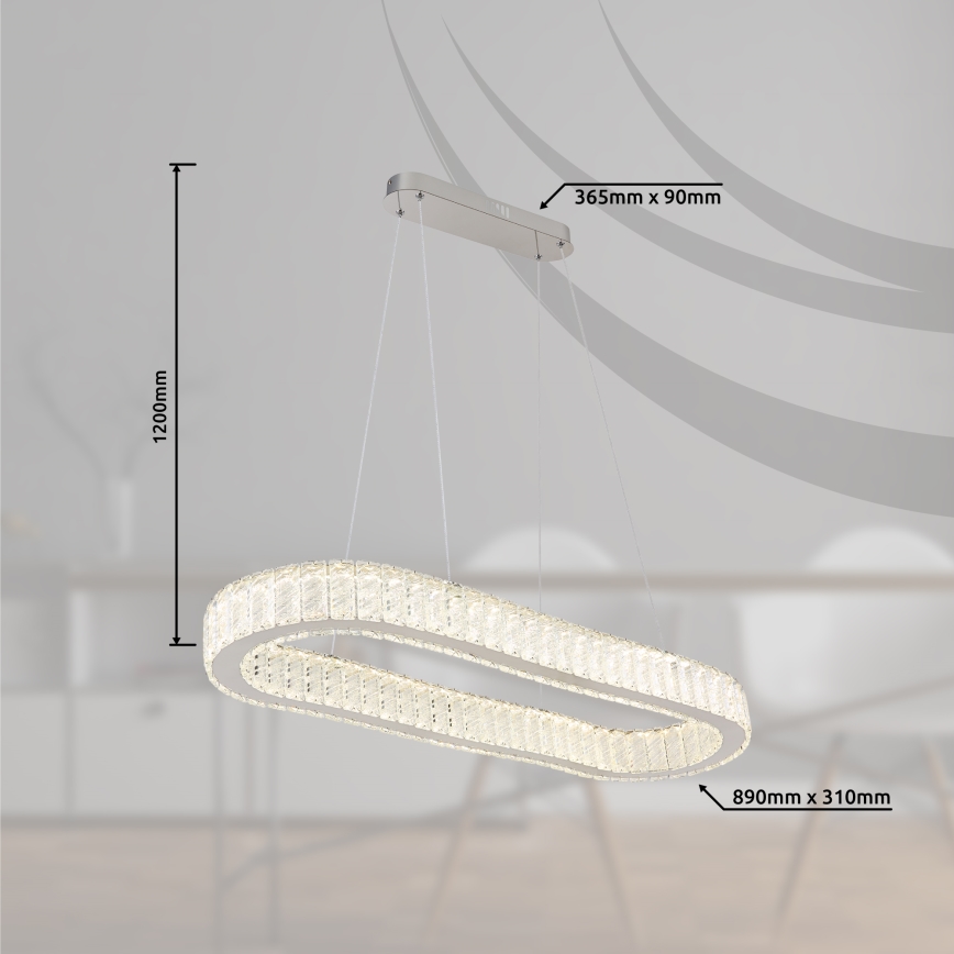 Globo - LED regulējams lustra ar vadu LED/58W/230V 2700-6000K + tālvadības pults