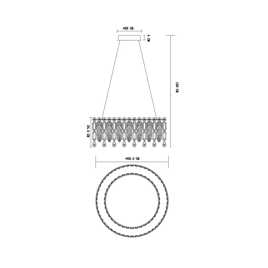 Globo - LED lustra uz troses LED/58W/230V 2700-6000K + tālvadība