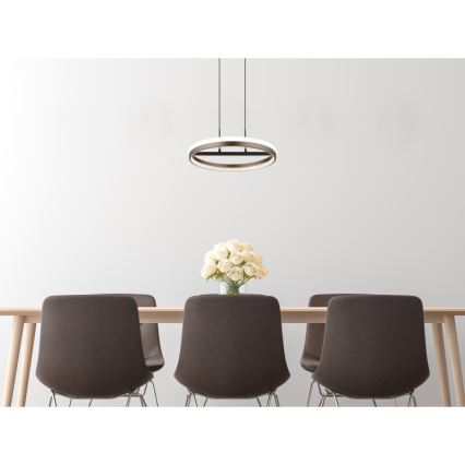 Globo - LED Lustra ar auklu LED/40W/230V 3000/4000/6000K d. 39,7 cm brūna