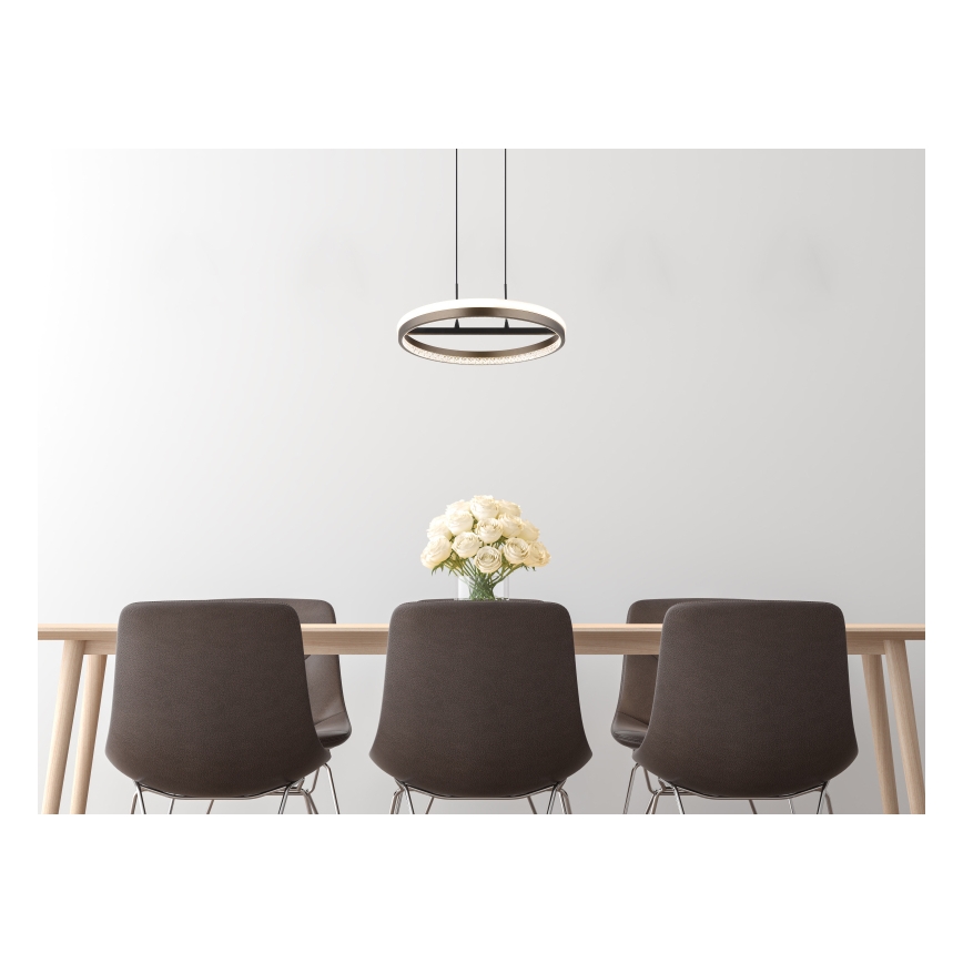 Globo - LED Lustra ar auklu LED/40W/230V 3000/4000/6000K d. 39,7 cm brūna