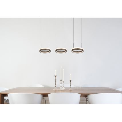 Globo - LED Lustra ar auklu LED/40W/230V 3000/4000/6000K brūna