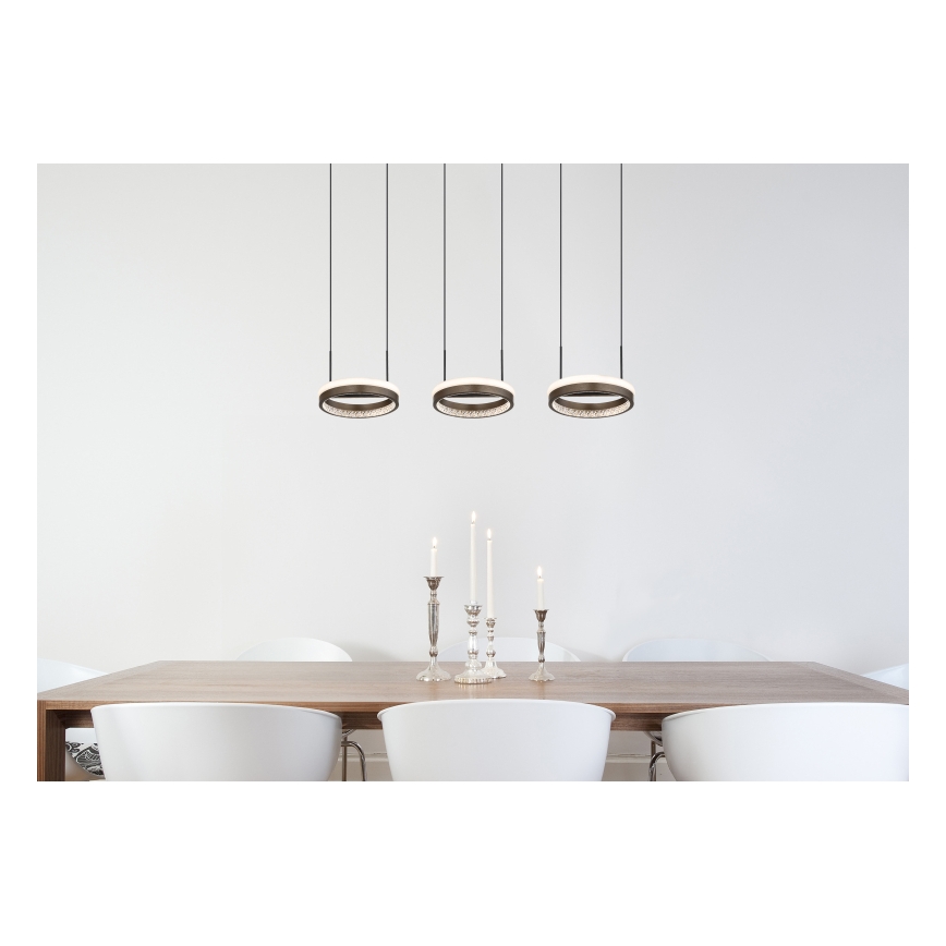Globo - LED Lustra ar auklu LED/40W/230V 3000/4000/6000K brūna