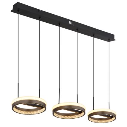 Globo - LED Lustra ar auklu LED/40W/230V 3000/4000/6000K brūna