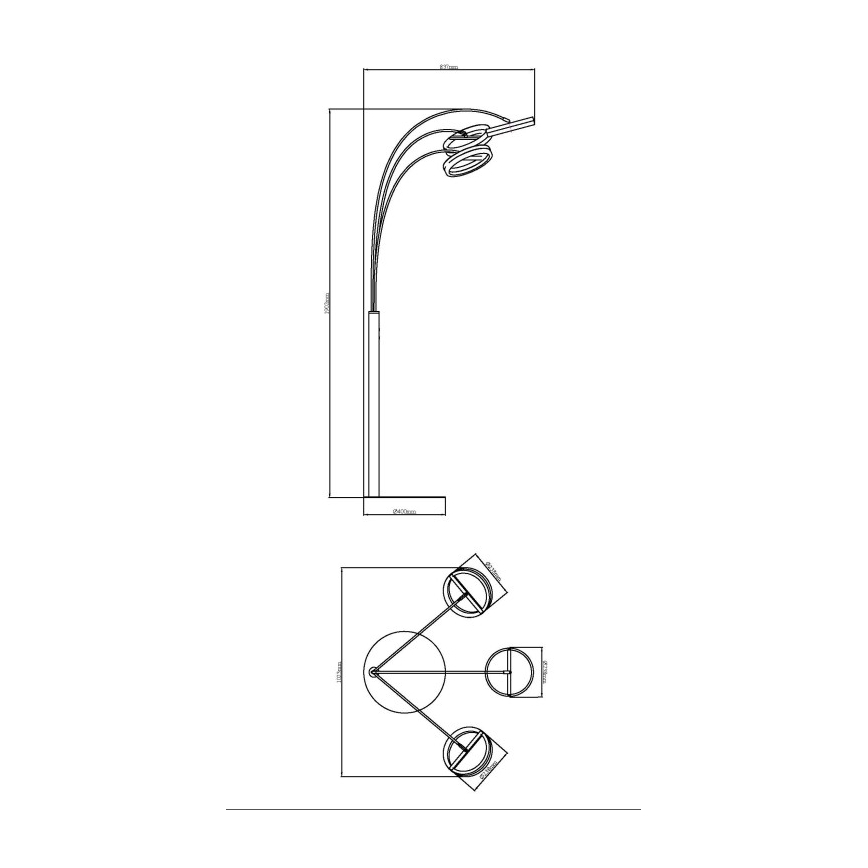 Globo - LED pieskāriena stāvlampa ar regulējamu spilgtumu LED/48W/230V 3000-6000K