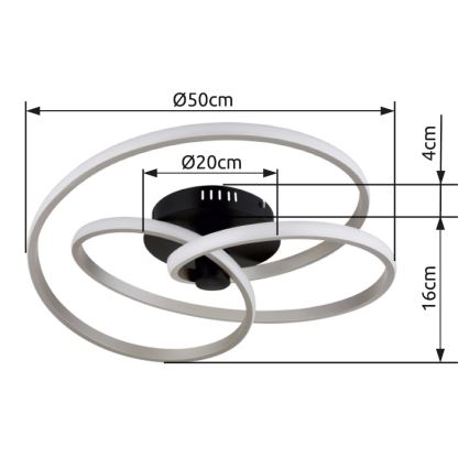 Globo - LED Virsapmetuma lustra LED/40W/230V 3000K matēts hroms/melna