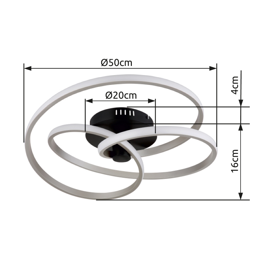 Globo - LED Virsapmetuma lustra LED/40W/230V 3000K matēts hroms/melna