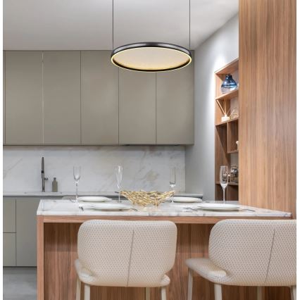 Globo - LED Aptumšojama lustra ar auklu LED/36W/230V 2700-6000K melna + tālvadības pults