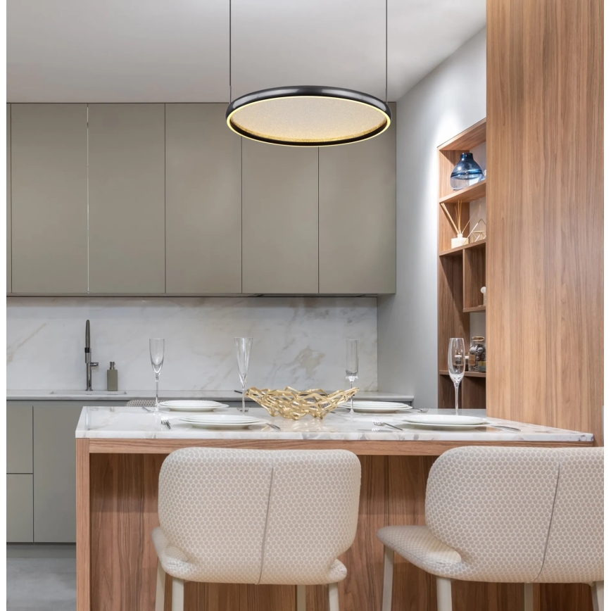 Globo - LED Aptumšojama lustra ar auklu LED/36W/230V 2700-6000K melna + tālvadības pults