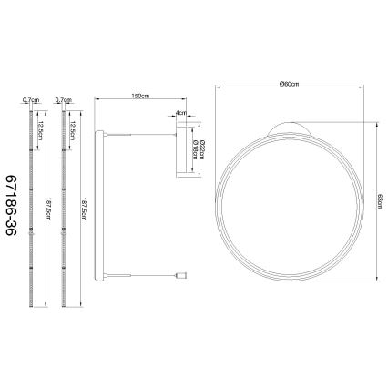 Globo - LED Aptumšojama lustra ar auklu LED/36W/230V 2700-6000K melna + tālvadības pults