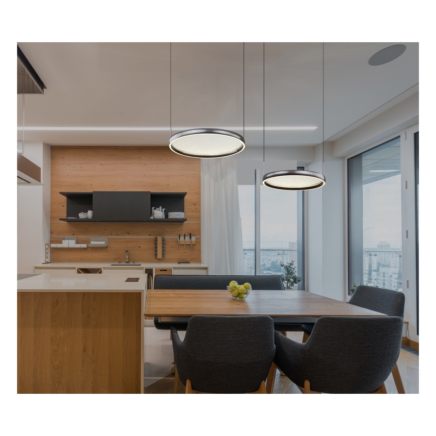 Globo - LED Aptumšojama lustra ar auklu LED/50W/230V 2700-6000K melna + tālvadības pults